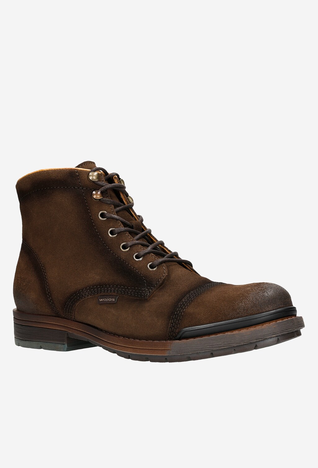 Brązowe bikery męskie z dwoiny welurowej 24032-62 Widok 3