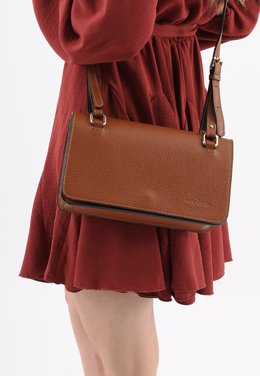 Brązowa torebka damska z wytłoczonym logo 80133-52 Widok 1