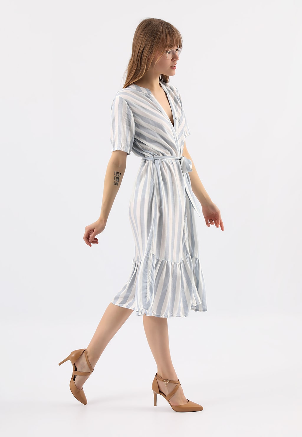 Béžové dámske lodičky so zapínaním na remienok 35080-54 Widok 8