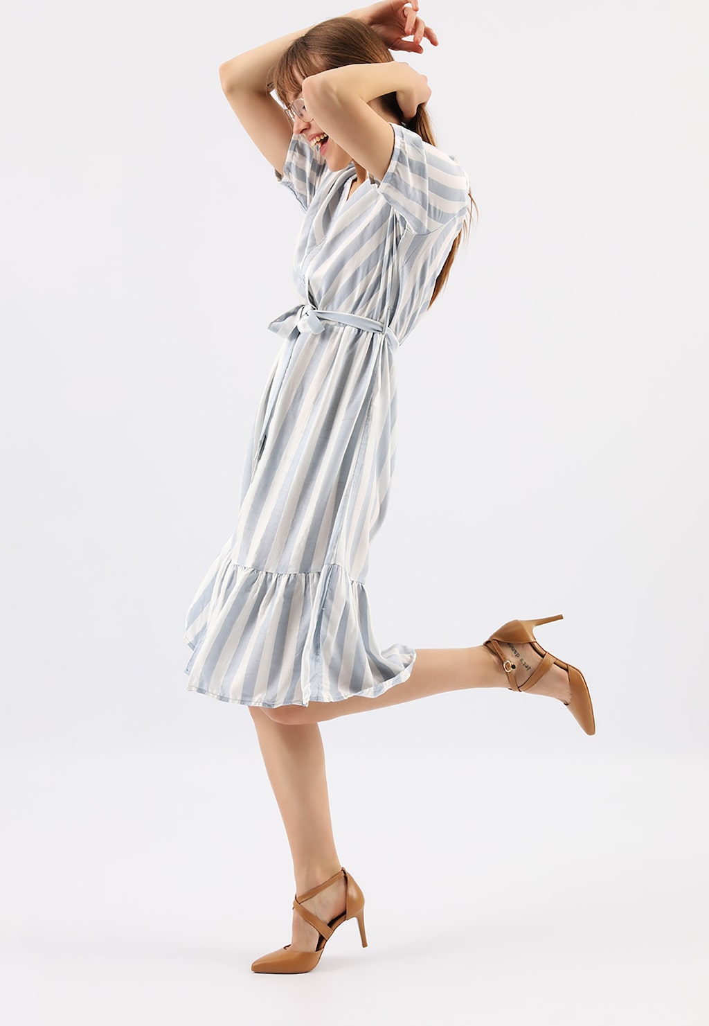 Béžové dámske lodičky so zapínaním na remienok 35080-54 Widok 10