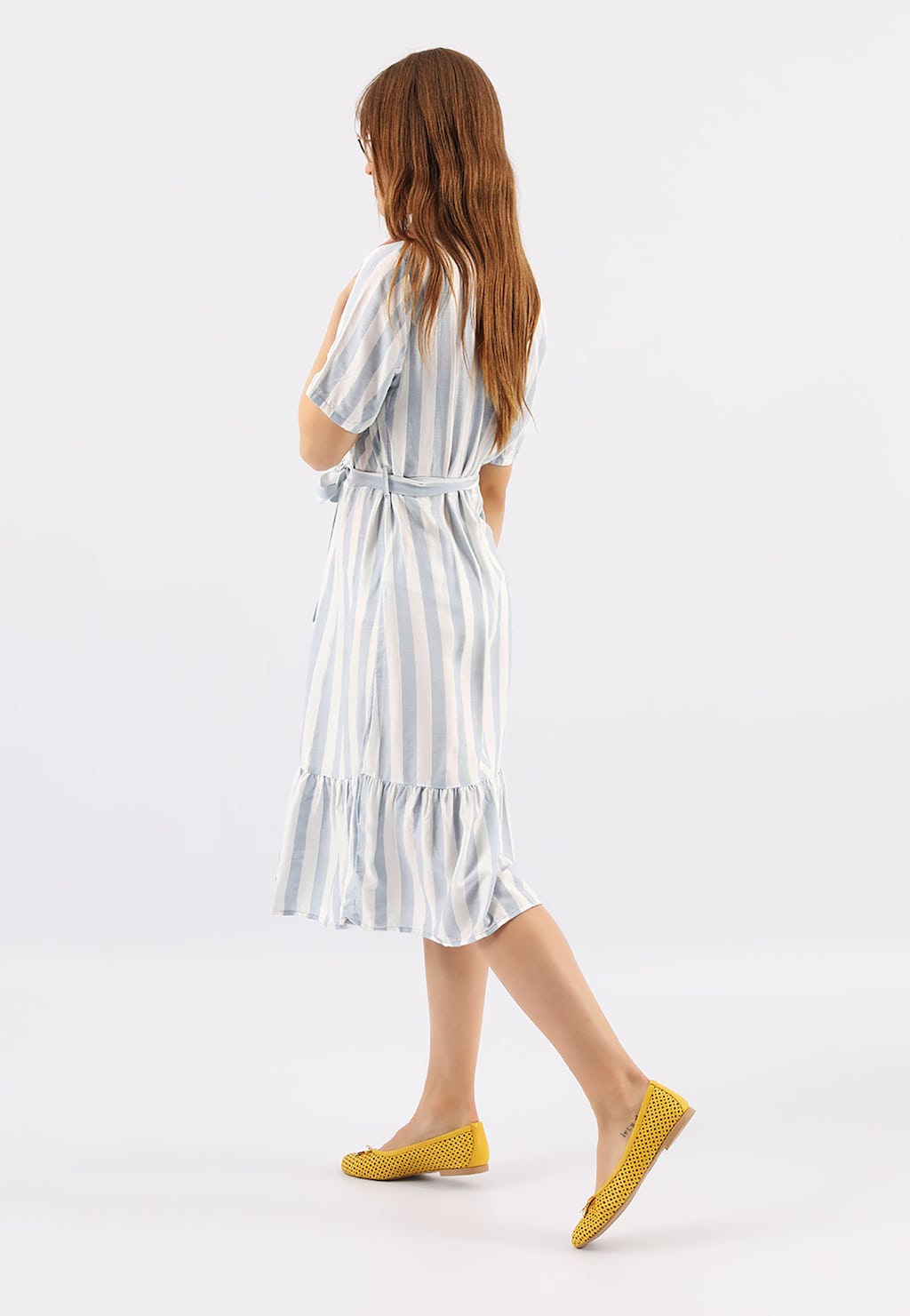 Żółte baleriny w stylu urban 44006-58 Widok 1