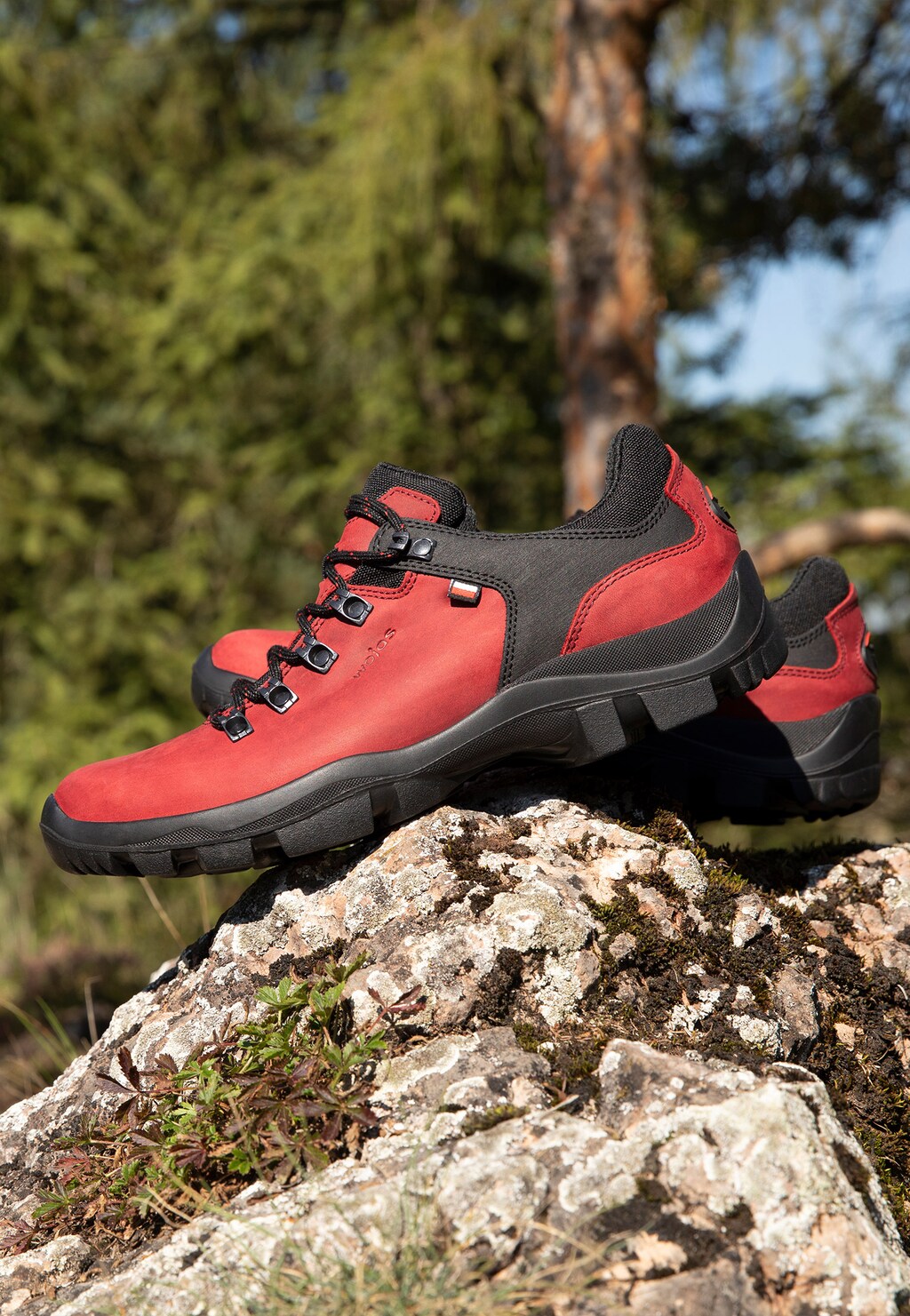 Czerwone buty trekkingowe męskie crazy horse 9377-05 Widok 8