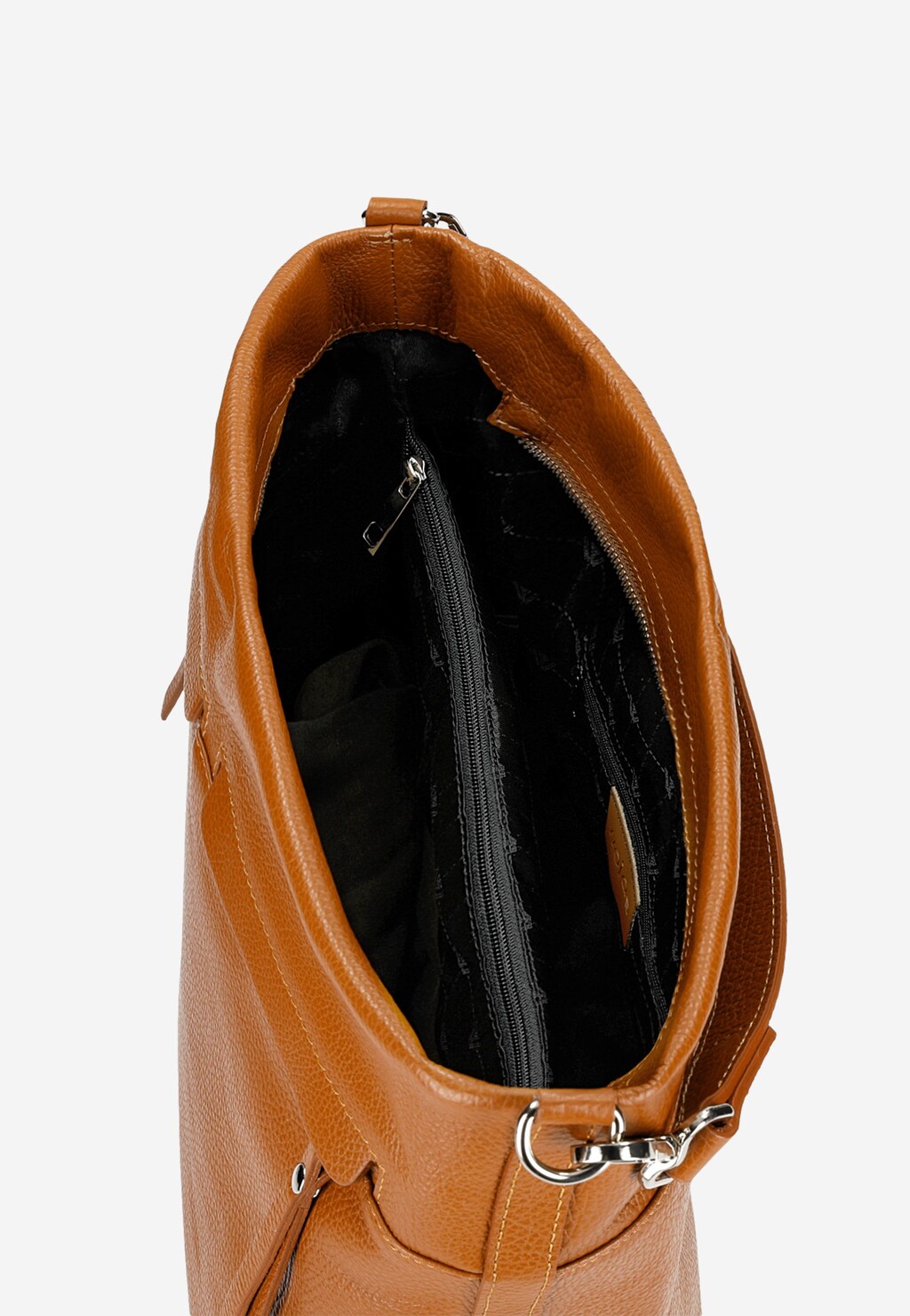 Jasnobrązowa skórzana torebka damska 80191-53 Widok 5