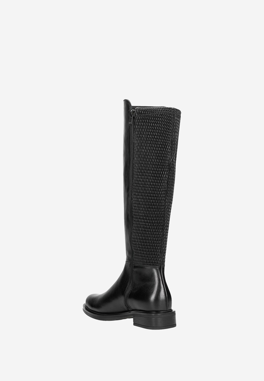 Czarne skórzane kozaki damskie w stylu miejskim 71018-81 Widok 3