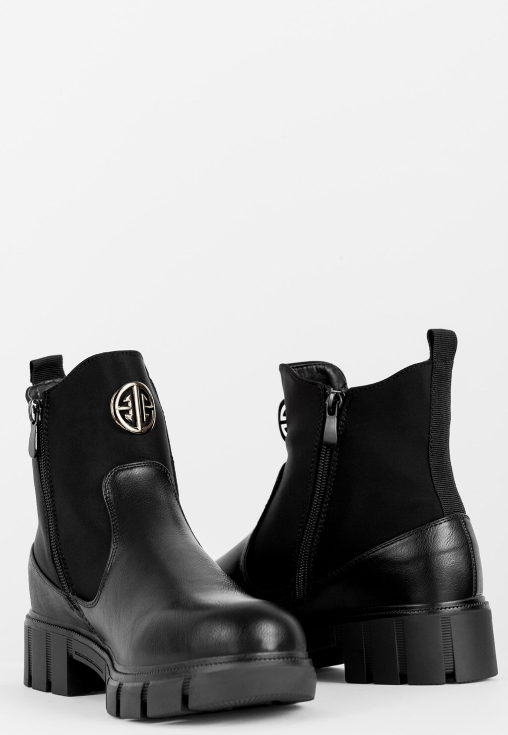 WJS czarne zimowe botki damskie typu sztyblety WJS46034-51 Widok 3