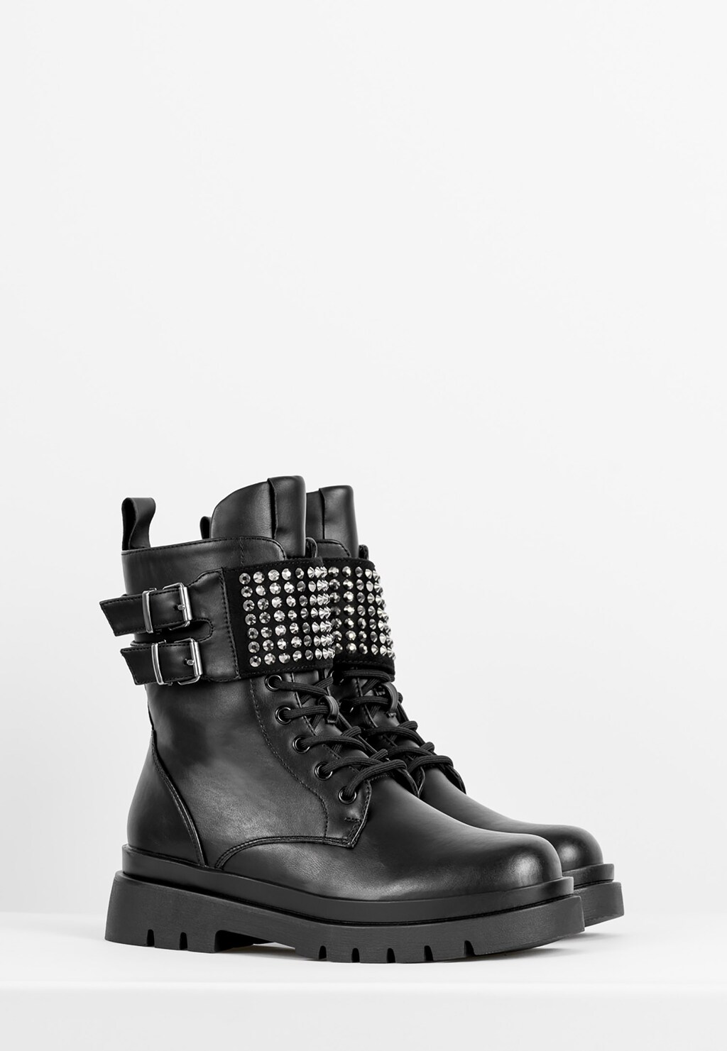 WJS czarne trzewiki damskie w rockowym stylu WJS55026-51 Widok 2