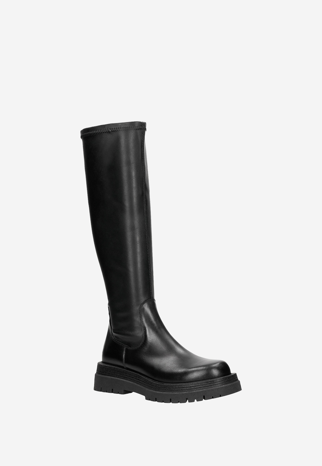 Originální kožené černé dámské kozačky na klínku 71005-81 Widok 3