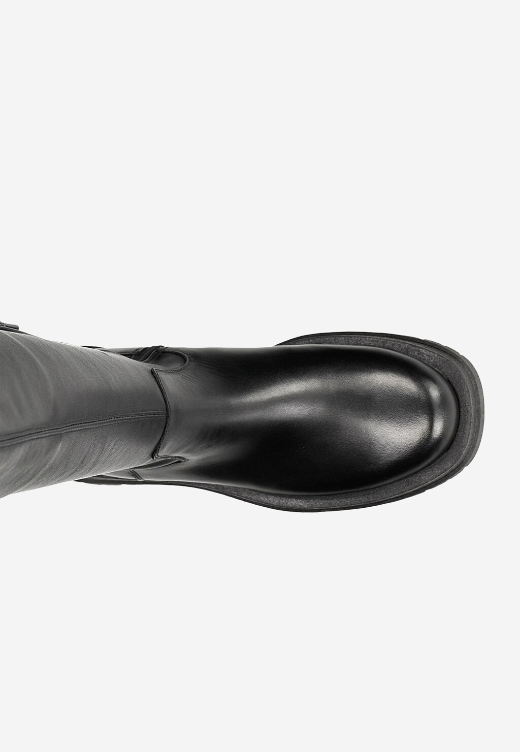 Originální kožené černé dámské kozačky na klínku 71005-81 Widok 5