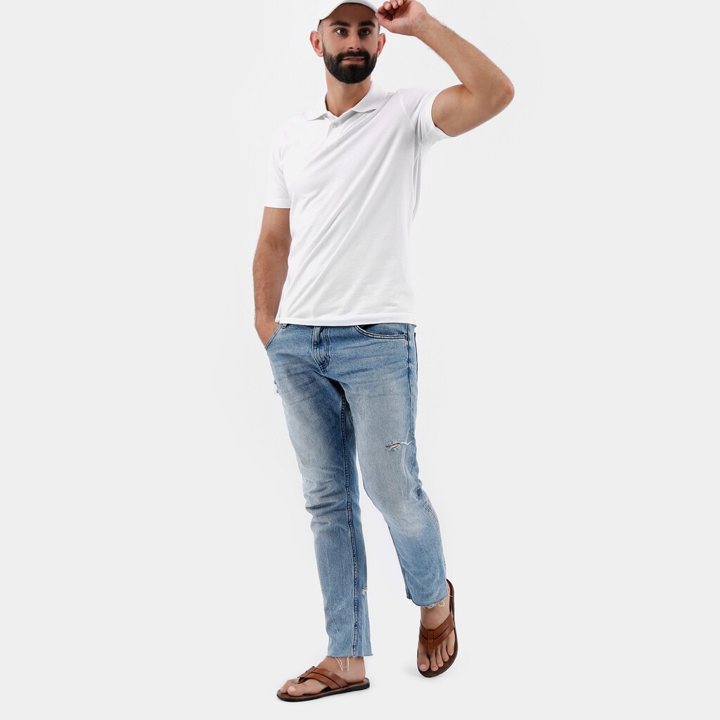 Hnědé pánské žabky na ploché podrážce 9257-52 Widok 7