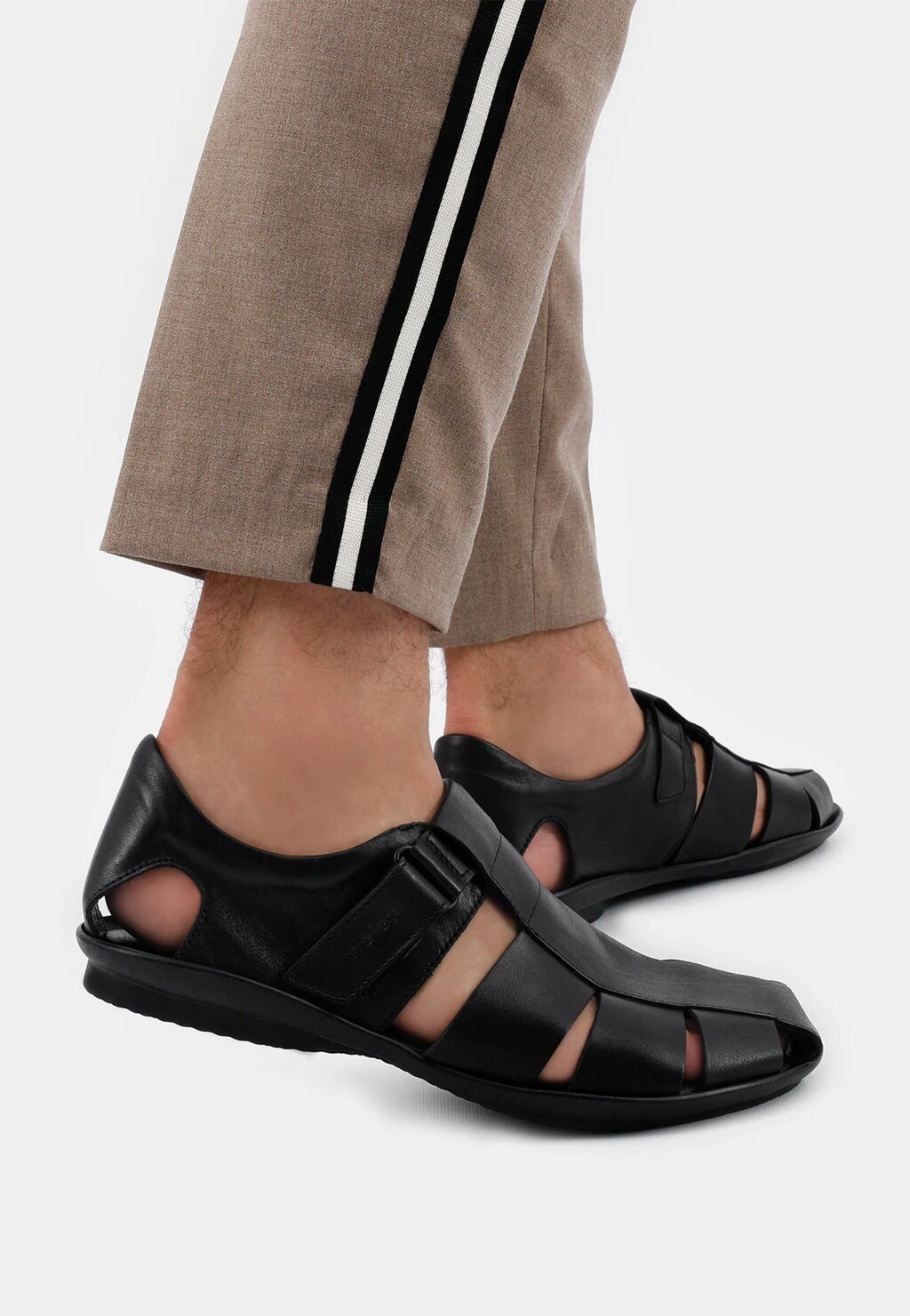 Czarne sandały męskie 9242-51 Widok 7