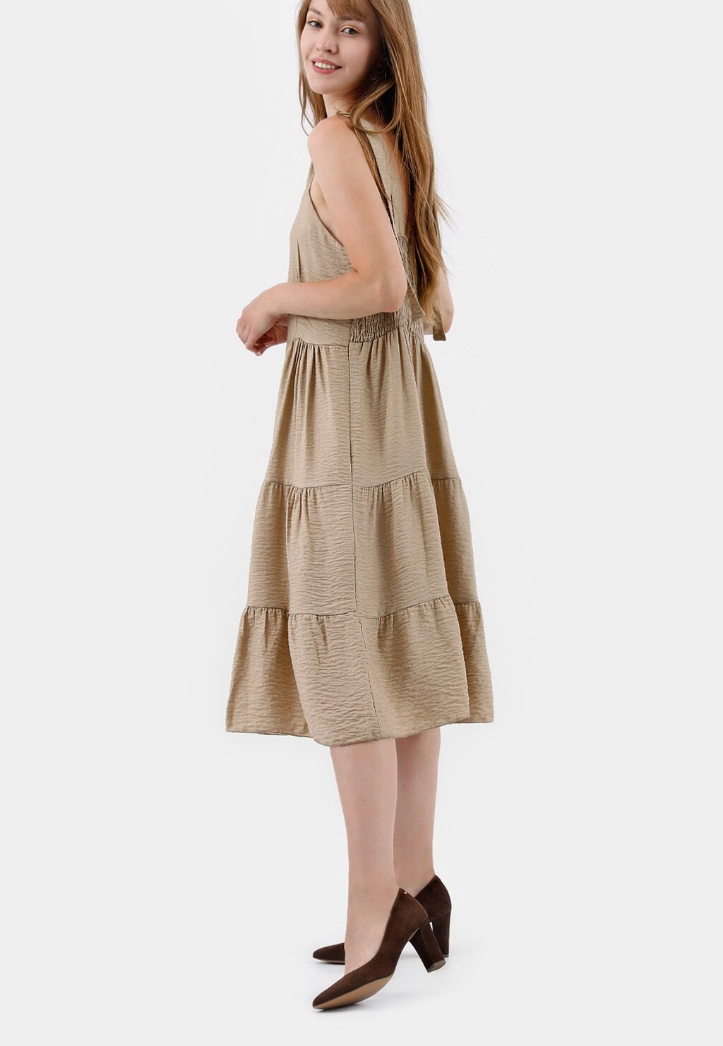 Decentné hnedé dámske lodičky na každý deň 35055-62 Widok 8