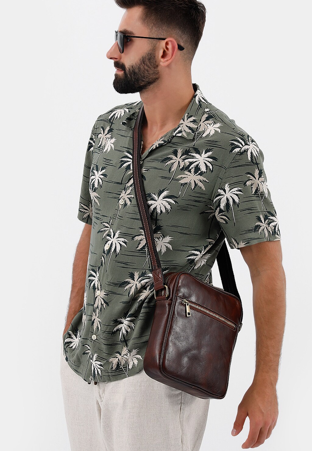 Torba męska na ramię brązowa 80139-52 Widok 1