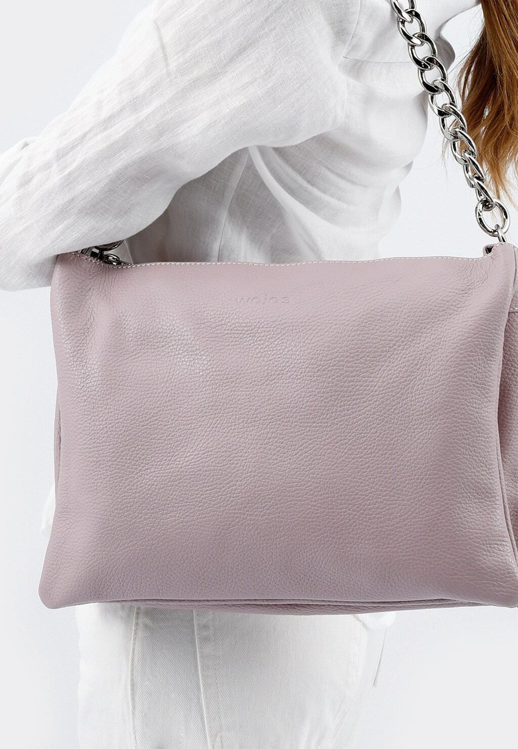 Jasnofioletowa torebka damska ze skóry licowej 80167-55 Widok 9