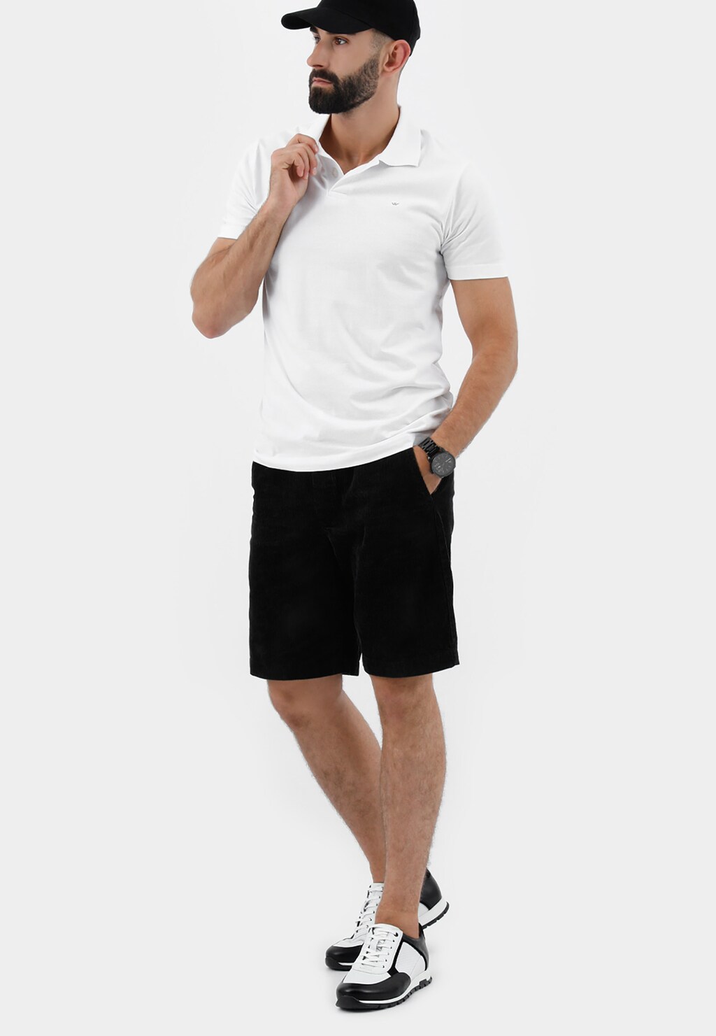 Elegantno-športové pánske tenisky v čiernobielej farbe 10082-71 Widok 1