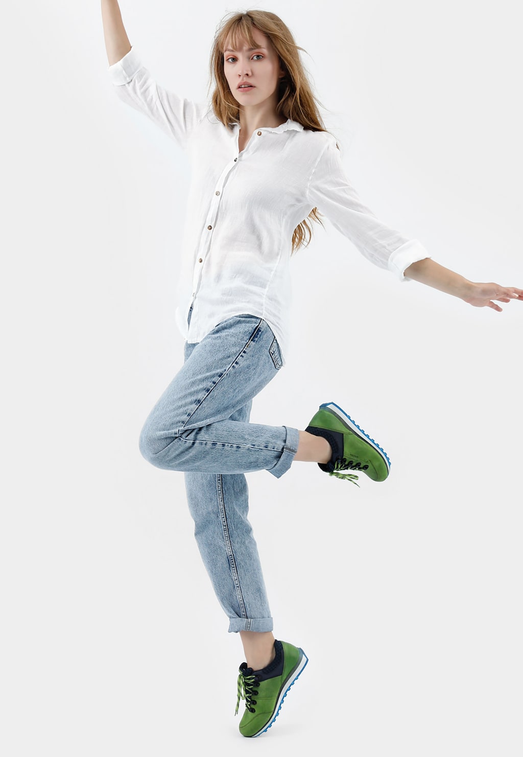 Zelené dámske sneakersy do mesta i do prírody 46083-97 Widok 1