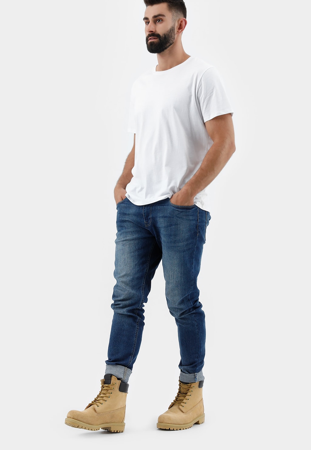 Żółte trzewiki męskie z brązową wstawką 5251-78 Widok 1