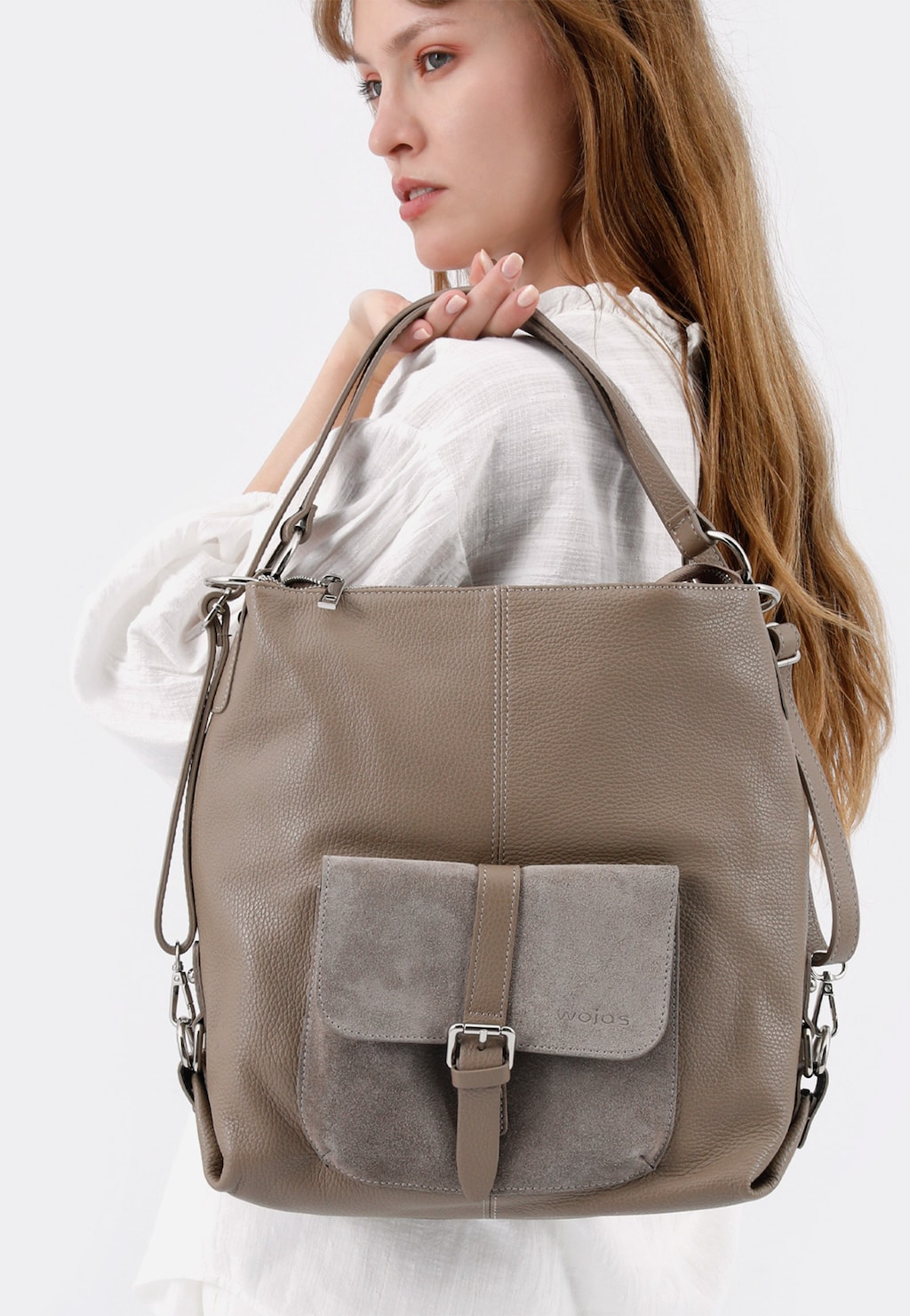 Nadčasová dámska kabelka z prírodnej béžovej kože 80021-74 Widok 8