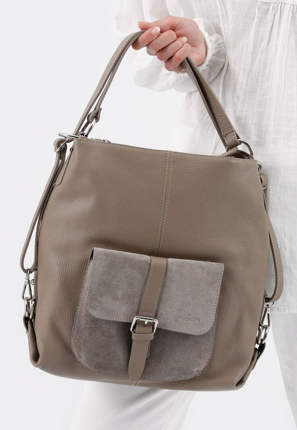 Nadčasová dámska kabelka z prírodnej béžovej kože 80021-74 Widok 9