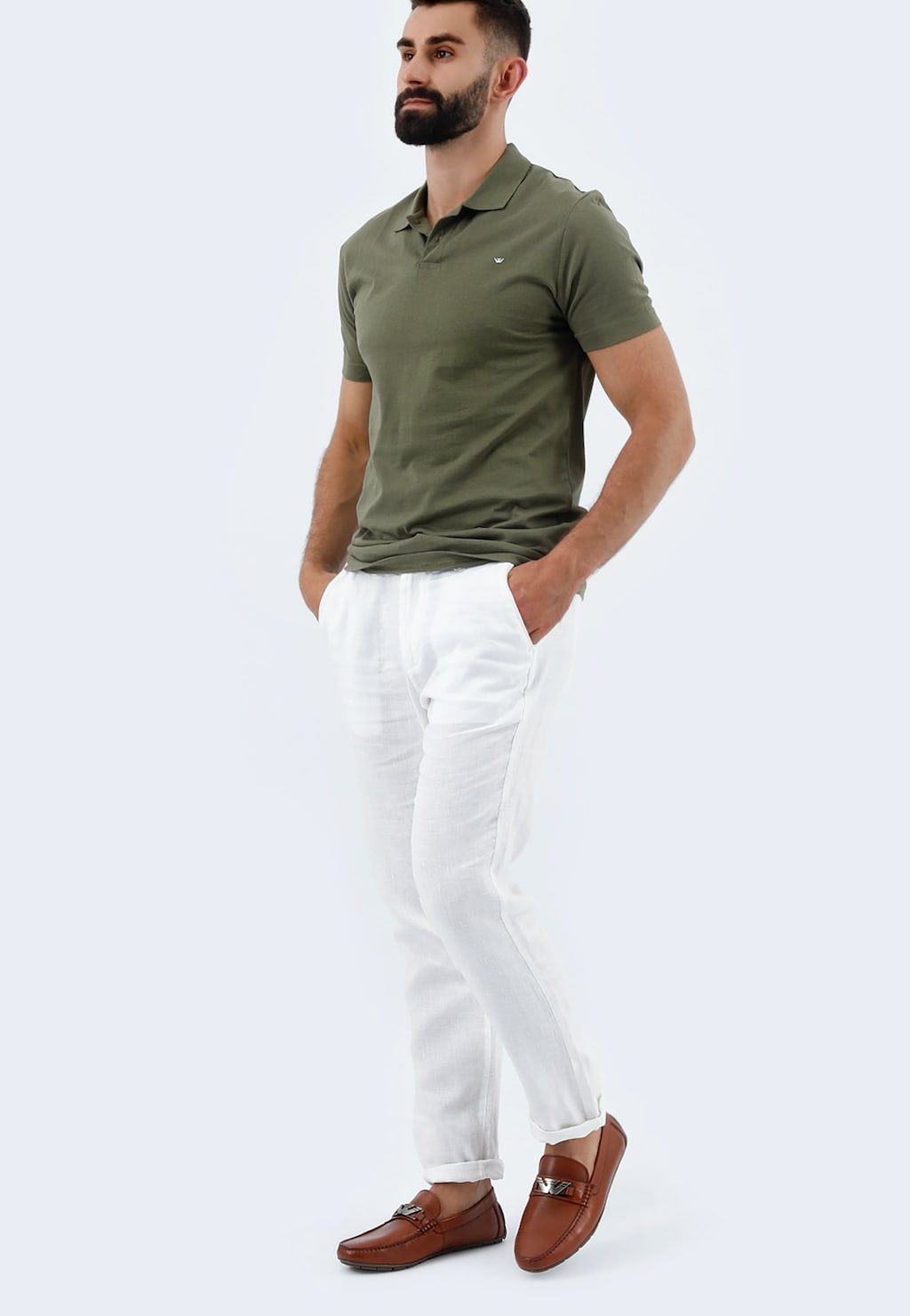 Brązowe mokasyny męskie ze skóry licowej 10119-52 Widok 1