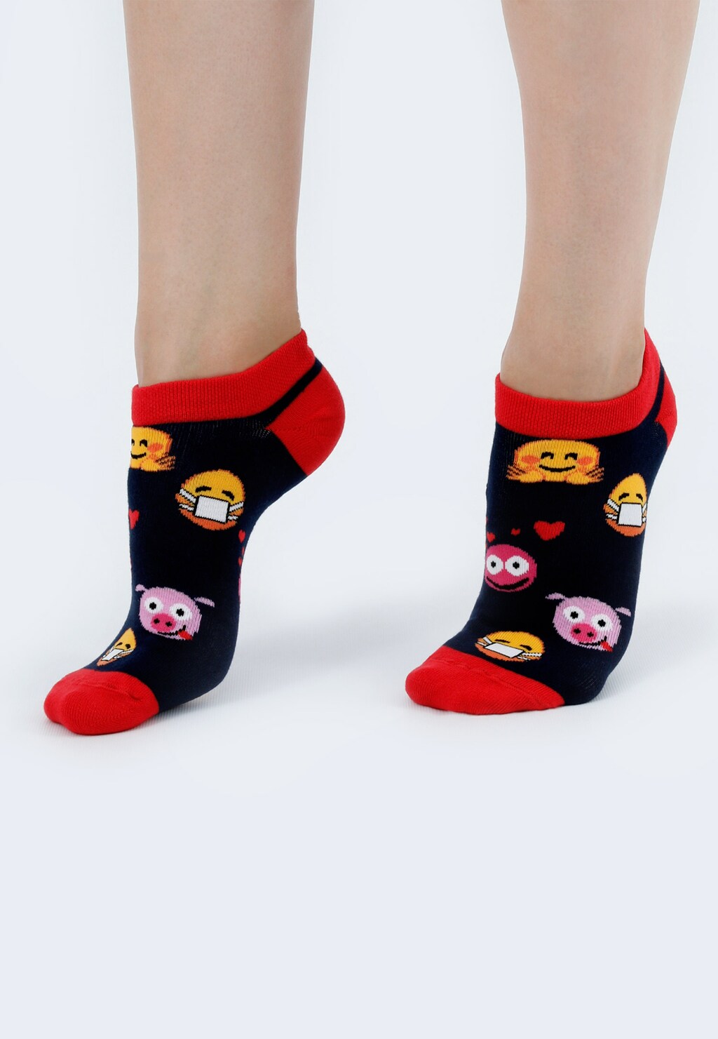Granatowo-czerwone wesołe stopki  97022-85 Widok 4