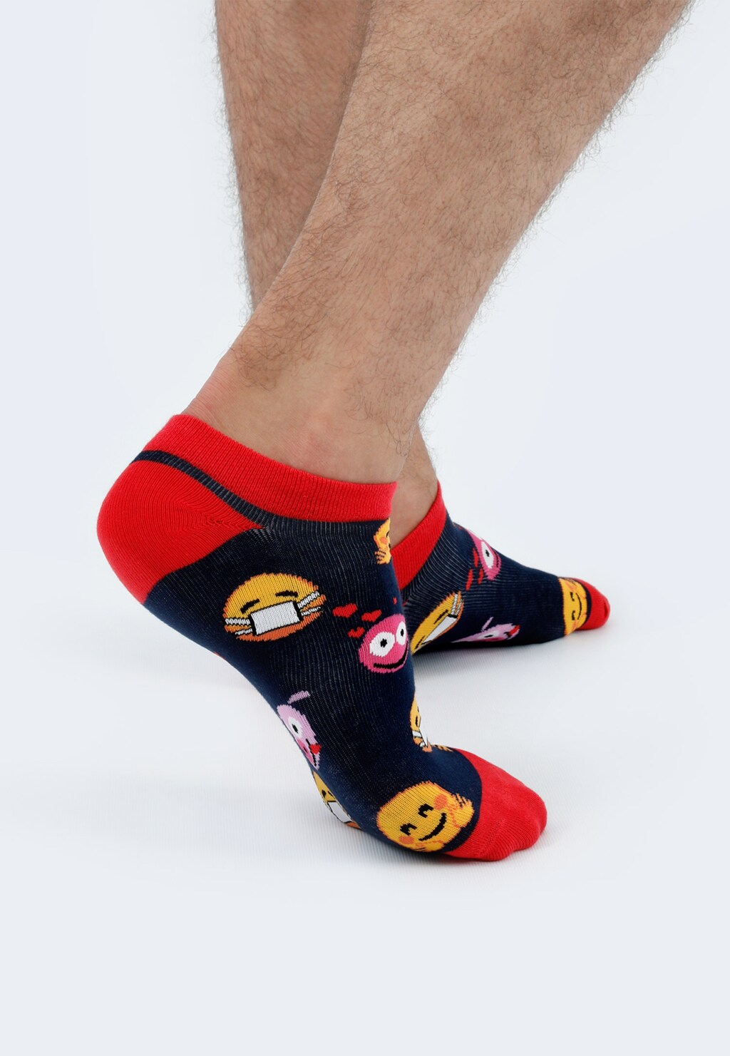 Granatowo-czerwone wesołe stopki  97022-85 Widok 5