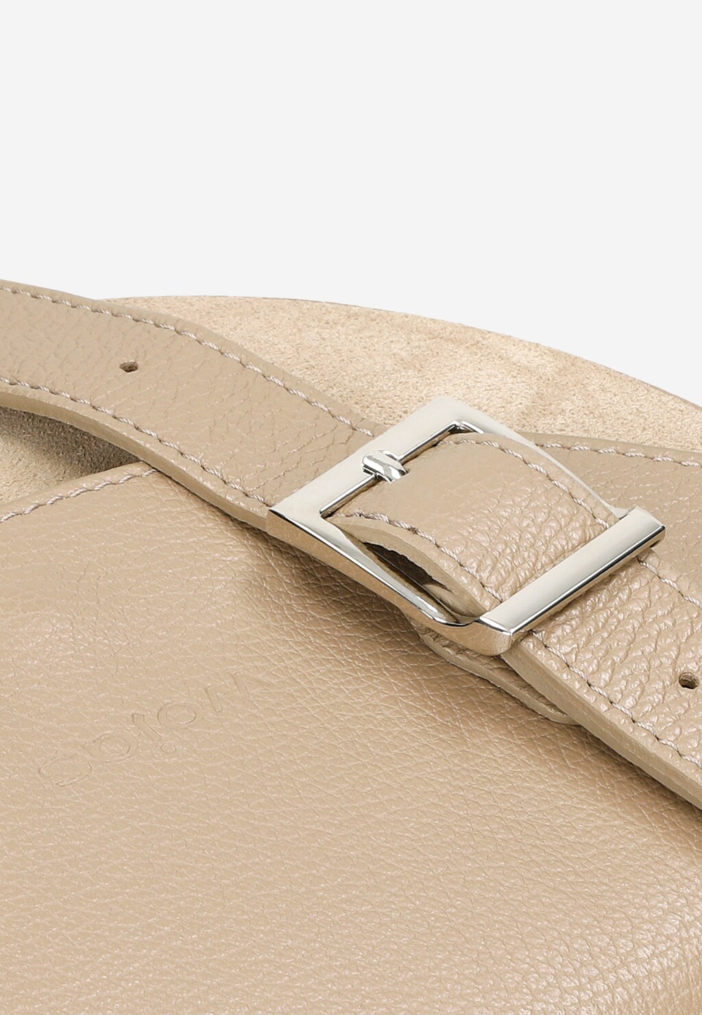 Mała beżowa torebka z połączenia skóry licowej i dwoiny welurowej 80230-74 Widok 6