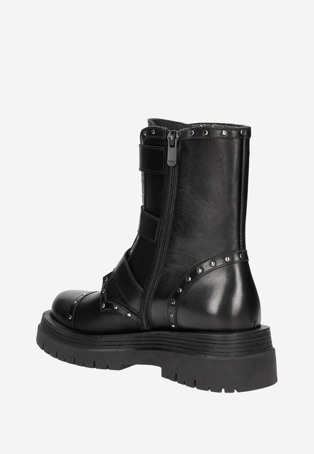 Členkové topánky z prírodnej kože s originálnym dizajnom 55128-51 Widok 3