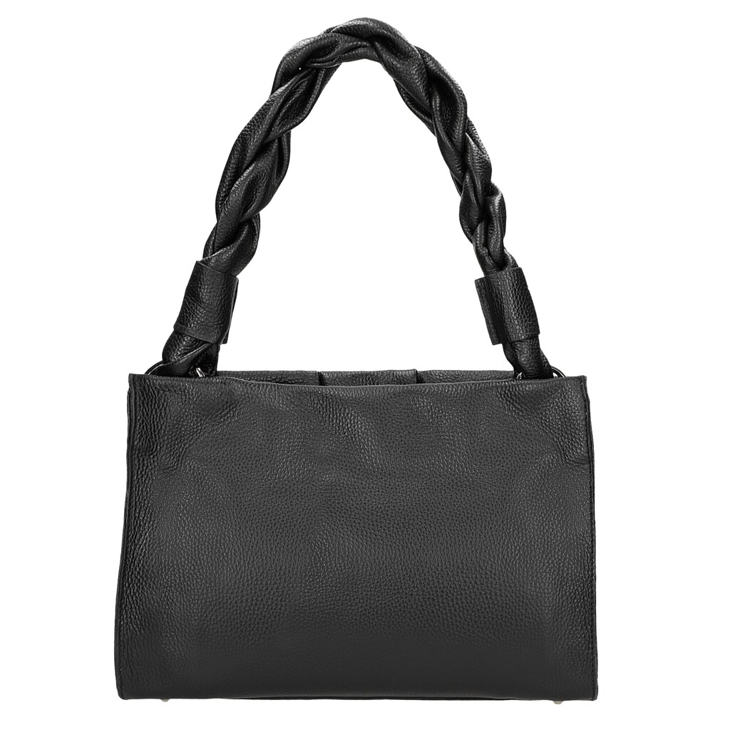 Duża czarna torebka damska z przeplatanymi rączkami 80229-51 Widok 3