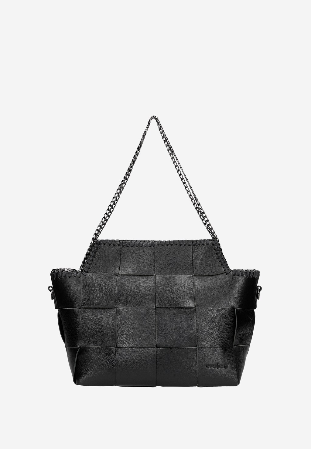 Velká černá dámská kabelka s kovovým řetízkem 80172-51 Widok 1