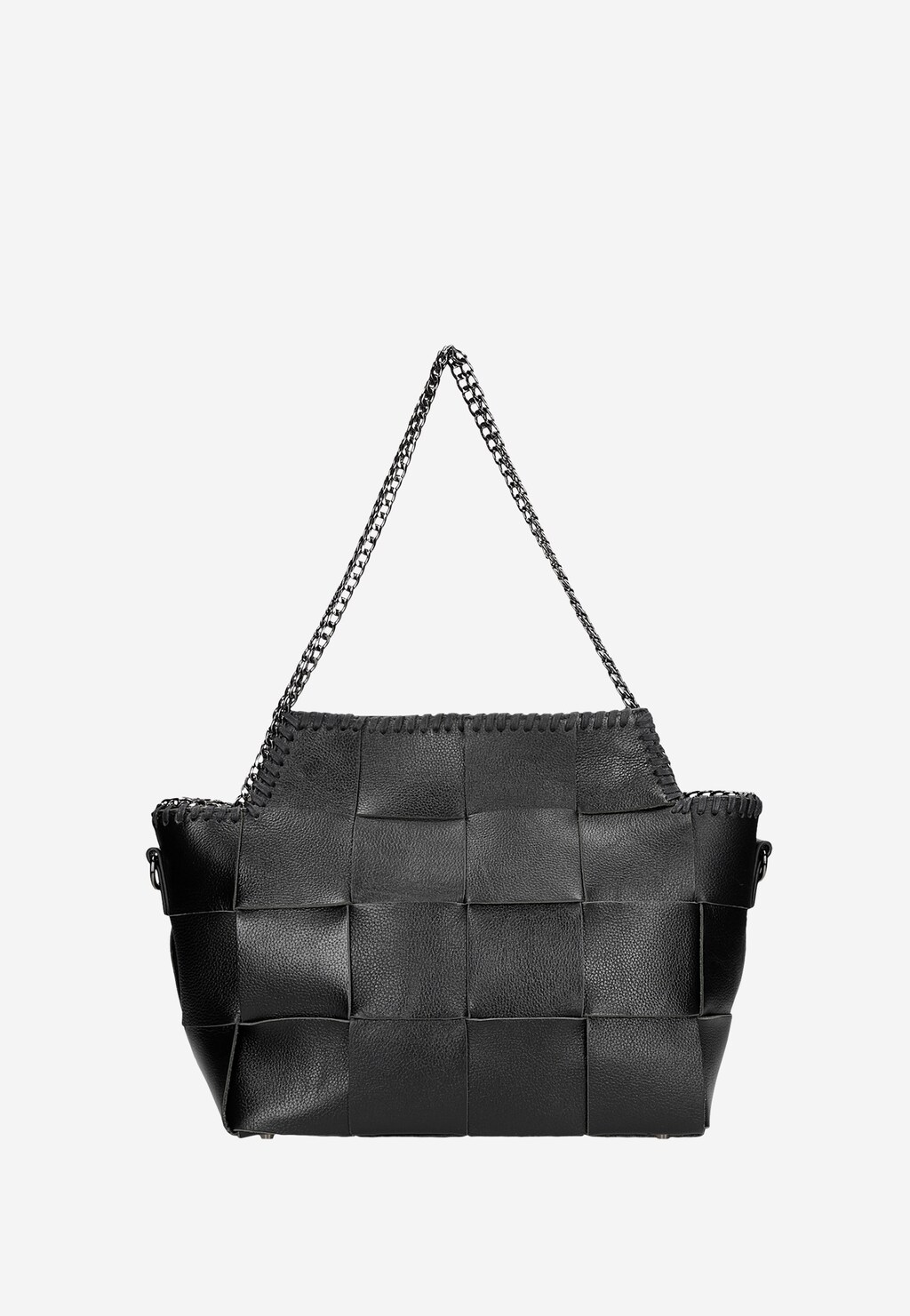 Velká černá dámská kabelka s kovovým řetízkem 80172-51 Widok 3