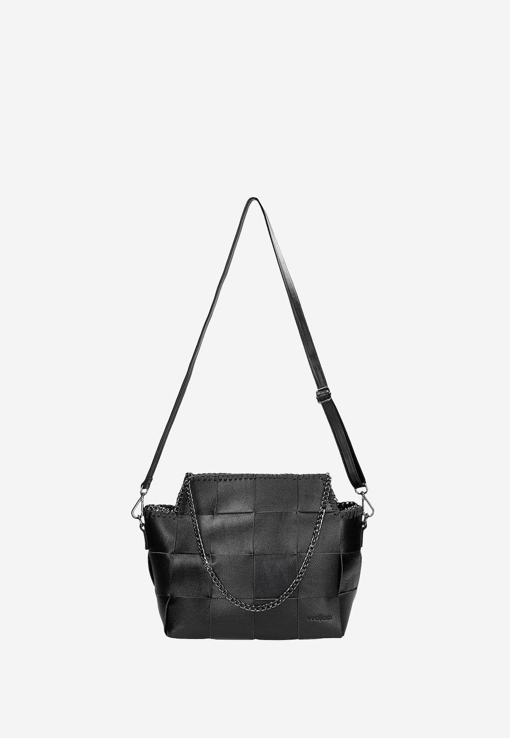 Velká černá dámská kabelka s kovovým řetízkem 80172-51 Widok 4