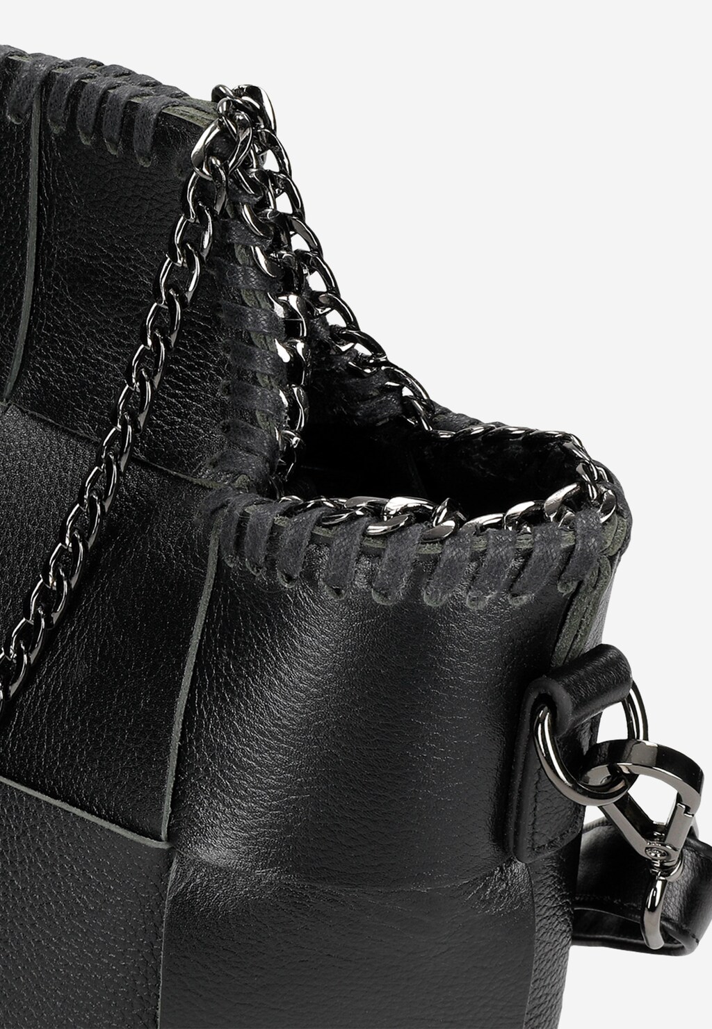 Velká černá dámská kabelka s kovovým řetízkem 80172-51 Widok 6