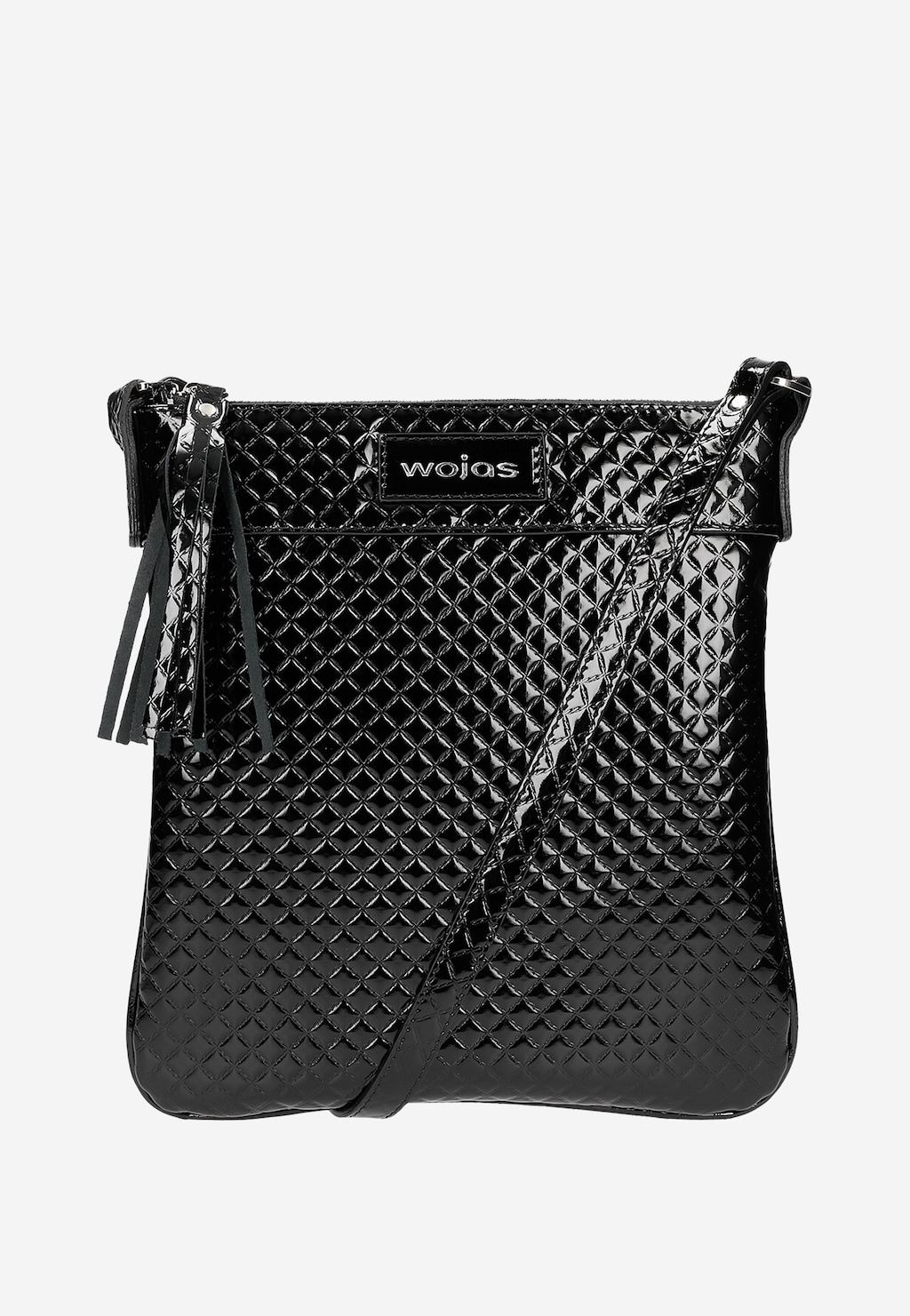 Czarna lakierowana torebka damska typu listonoszka 80202-31 Widok 1