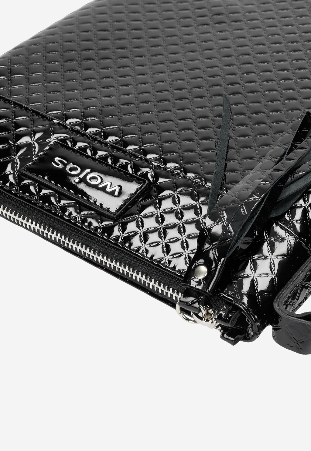 Czarna lakierowana torebka damska typu listonoszka 80202-31 Widok 5