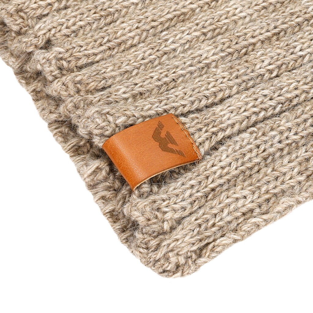 Jasnobrązowy szalik damski z domieszką wełny 96014-13 Widok 2