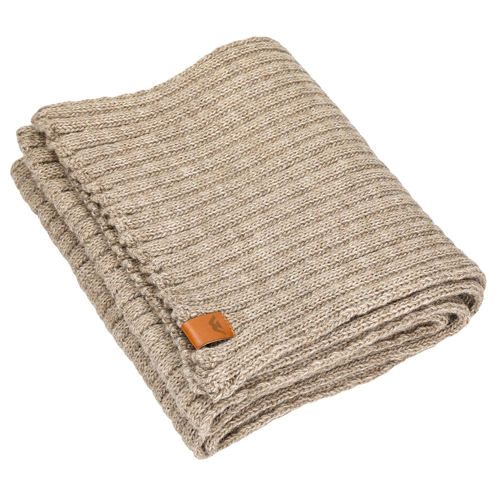 Jasnobrązowy szalik damski z domieszką wełny 96014-13 Widok 3