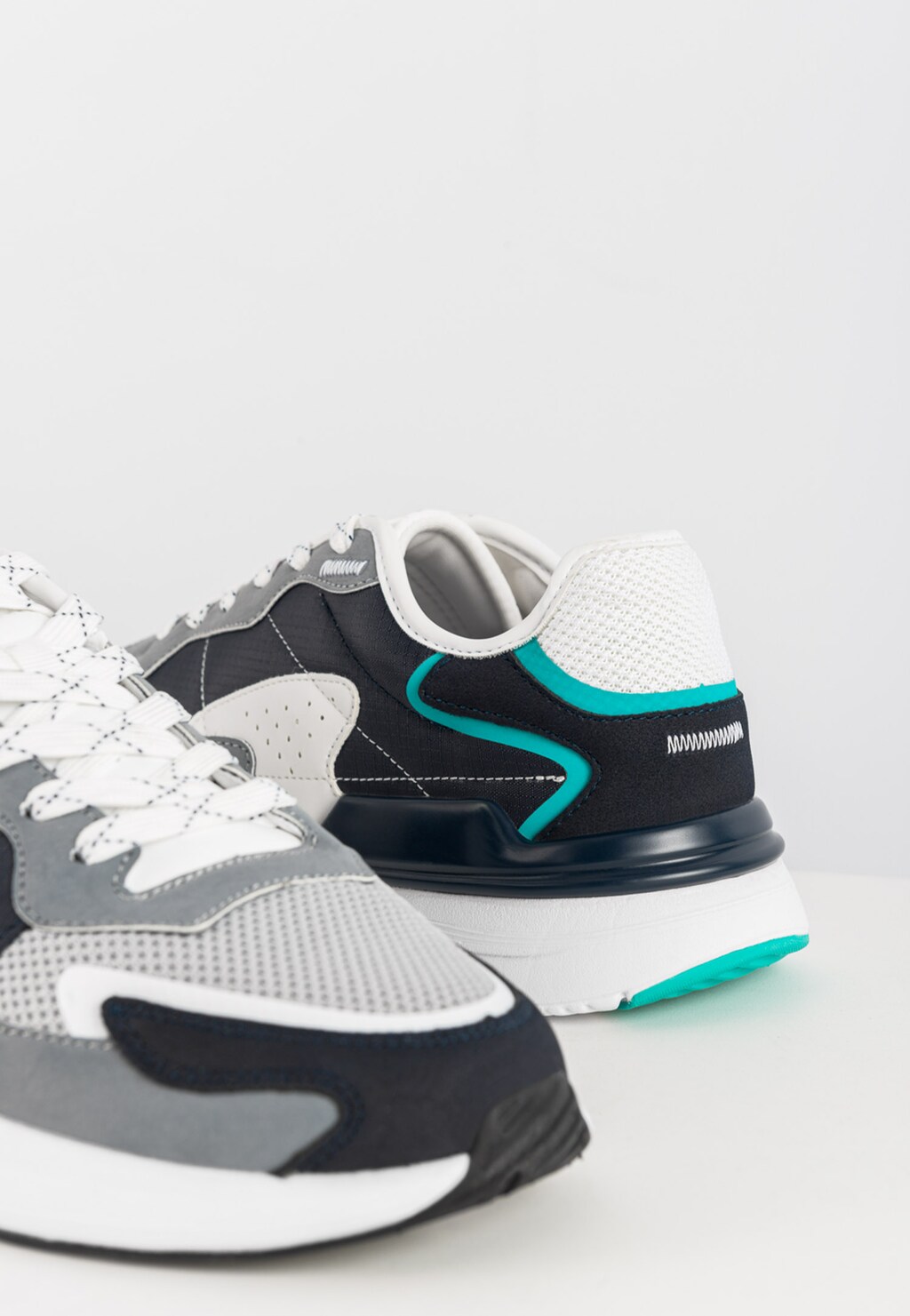 WJS oryginalne sneakersy męskie z niebieskimi akcentami WJS10007-16 Widok 3