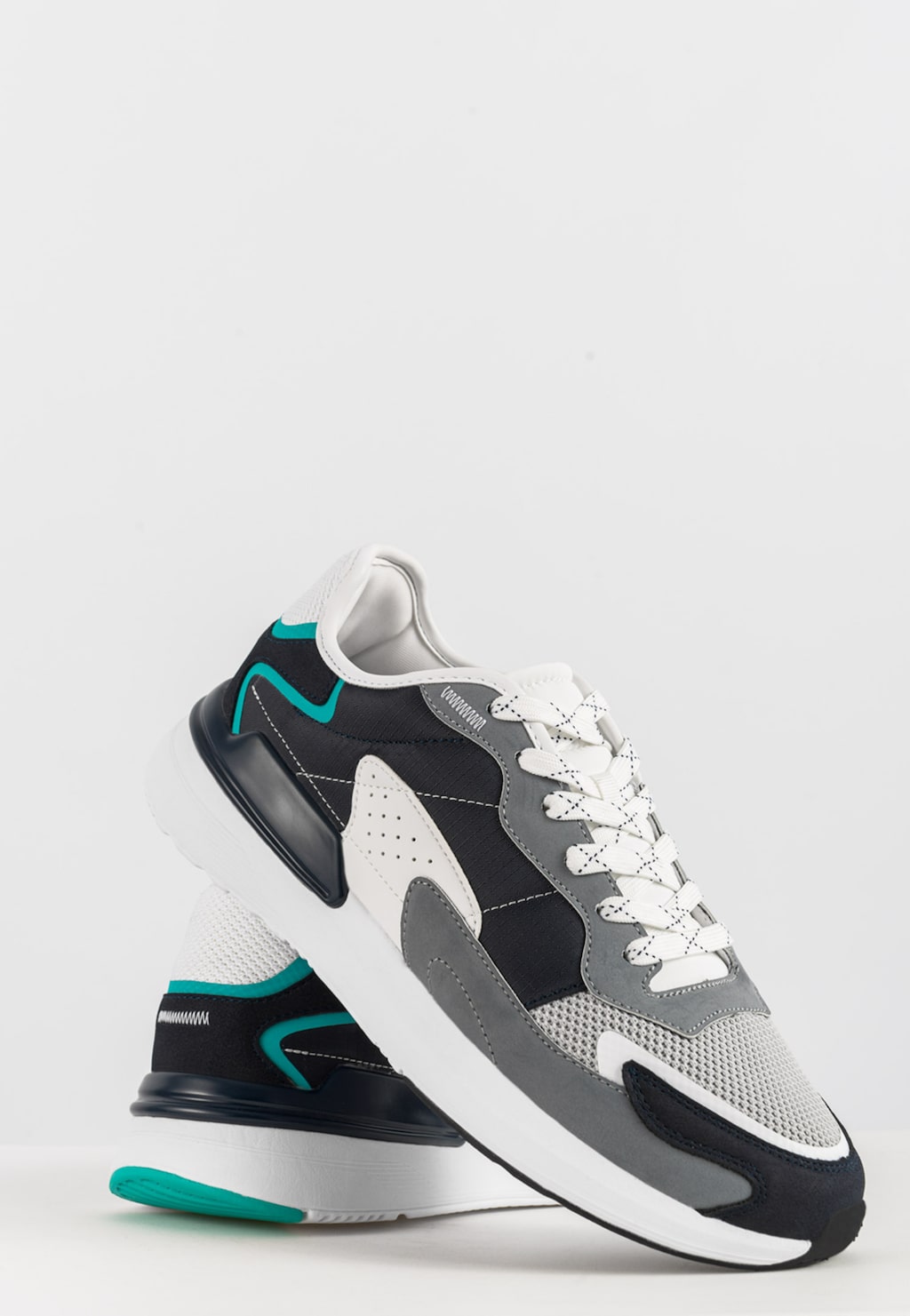 WJS oryginalne sneakersy męskie z niebieskimi akcentami WJS10007-16 Widok 4