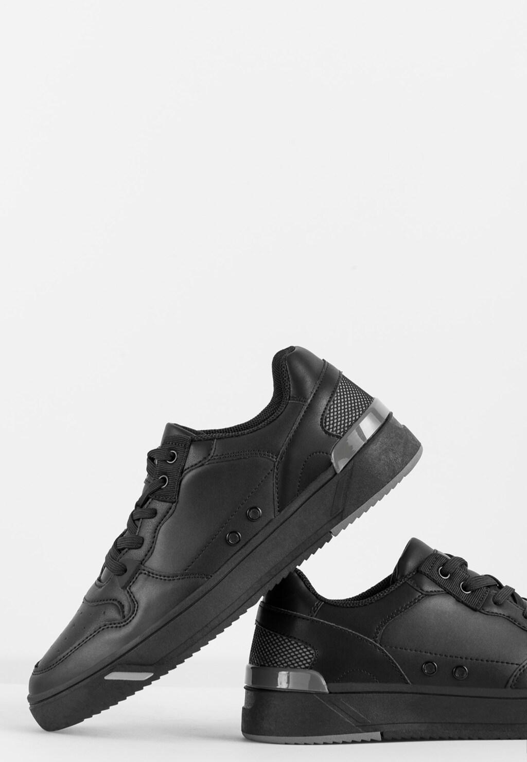 WJS czarne trampki męskie w tylu casual WJS10008-81 Widok 4