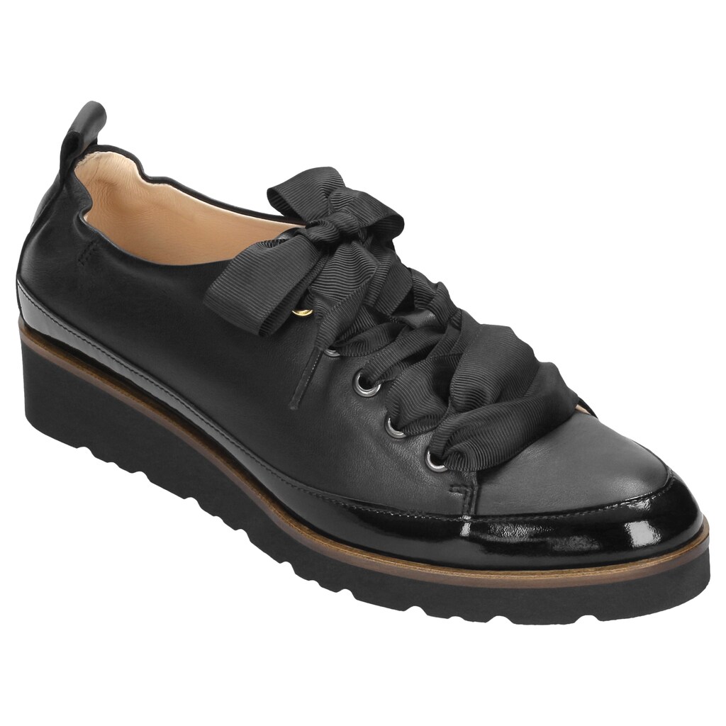 Kožené poltopánky dámske z lakovanej a lícovej kože 8546-71 Widok 2