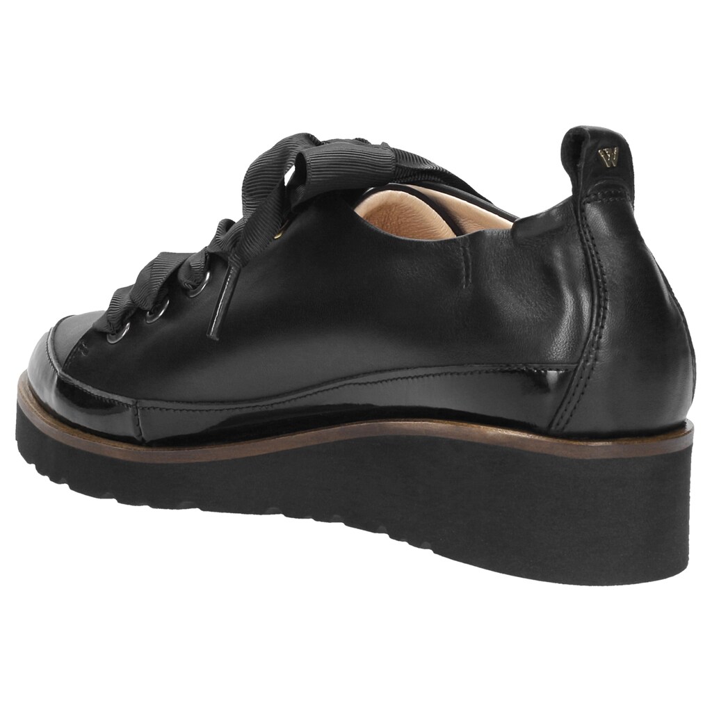 Kožené poltopánky dámske z lakovanej a lícovej kože 8546-71 Widok 3