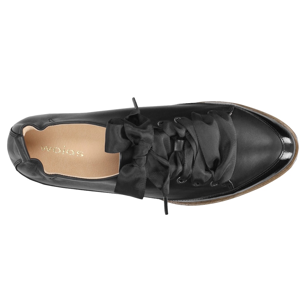 Kožené poltopánky dámske z lakovanej a lícovej kože 8546-71 Widok 4