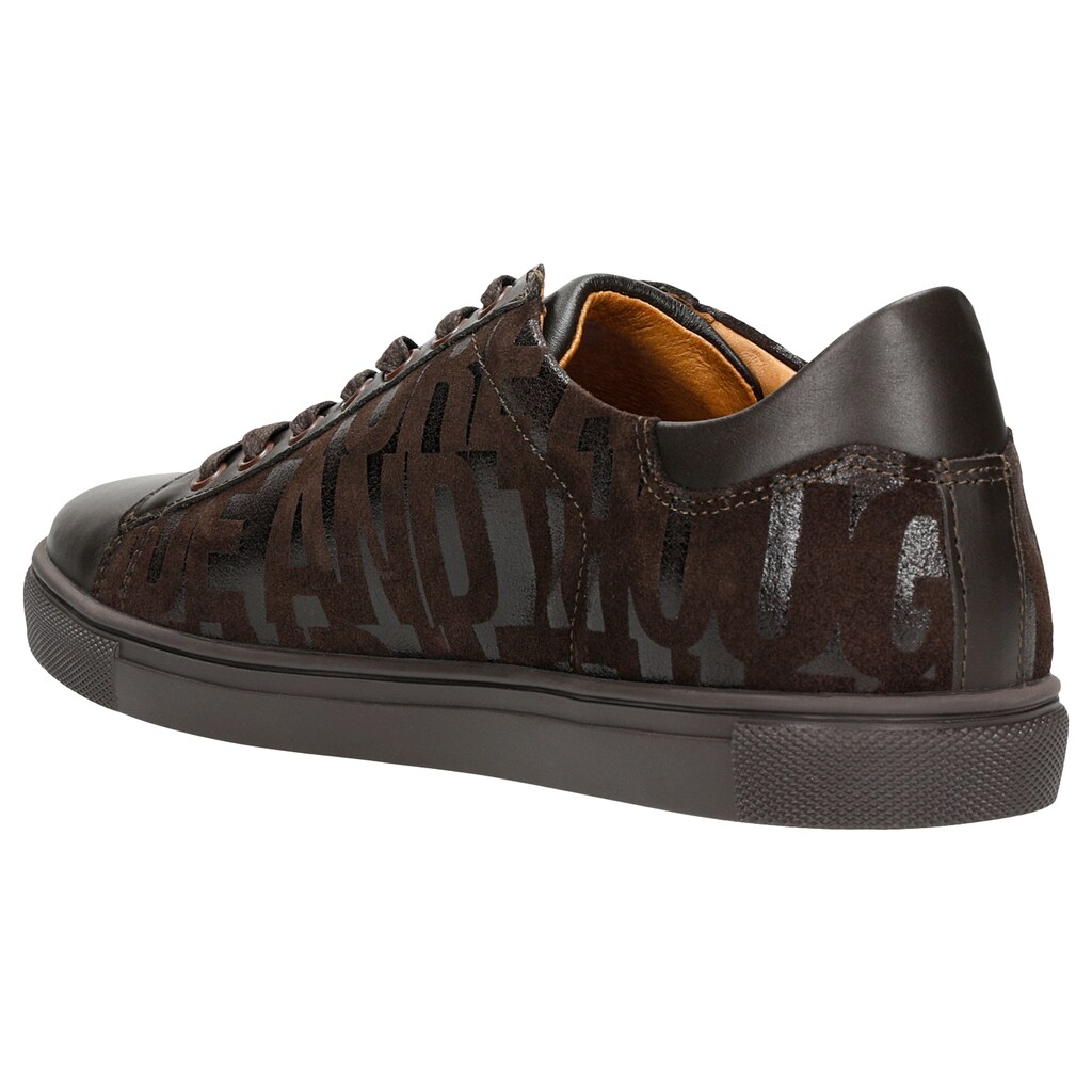 Ciemnobrązowe trampki męskie z ozdobnymi napisami 9060-02 Widok 3