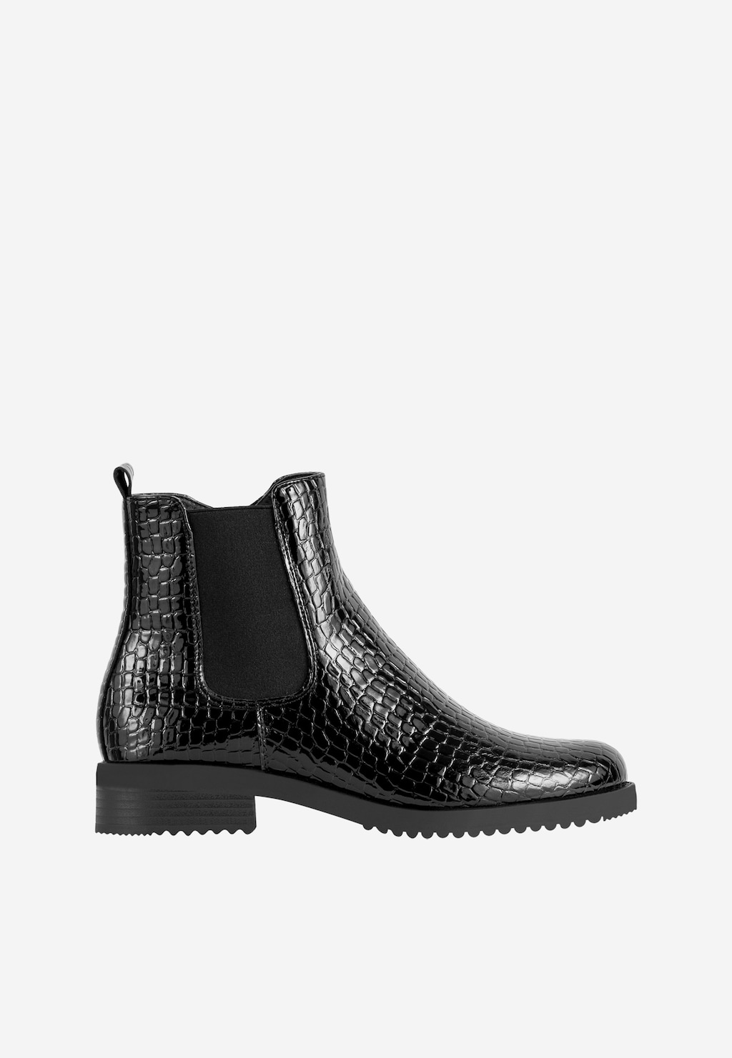 WJS czarne botki damskie z tłoczeniem WJS46042-31 Widok 1