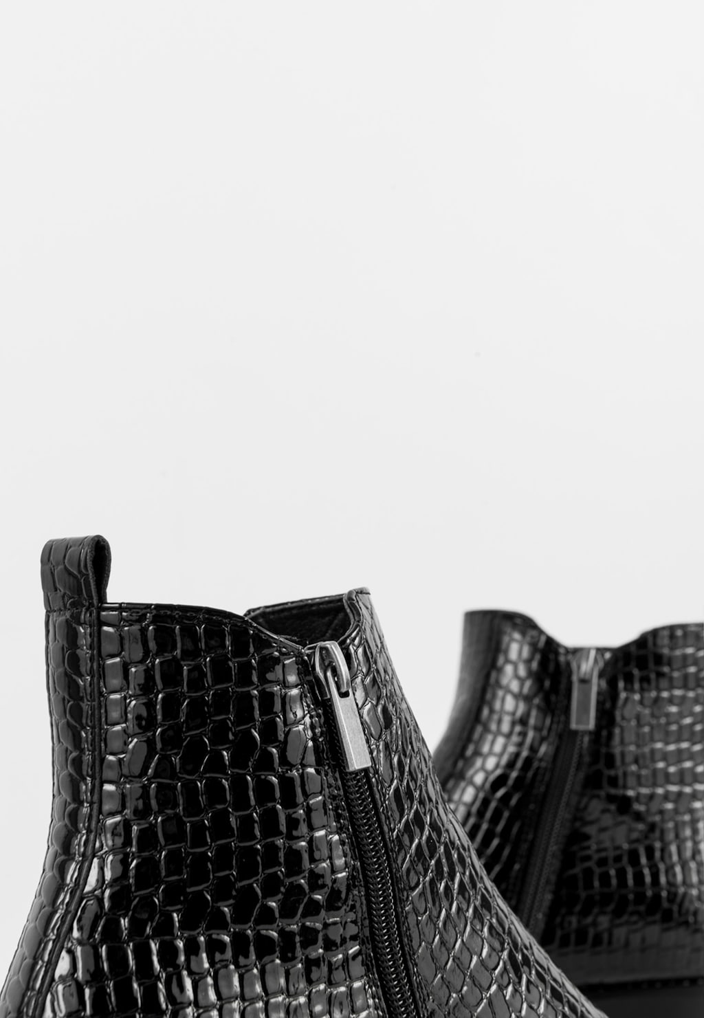 WJS czarne botki damskie z tłoczeniem WJS46042-31 Widok 3