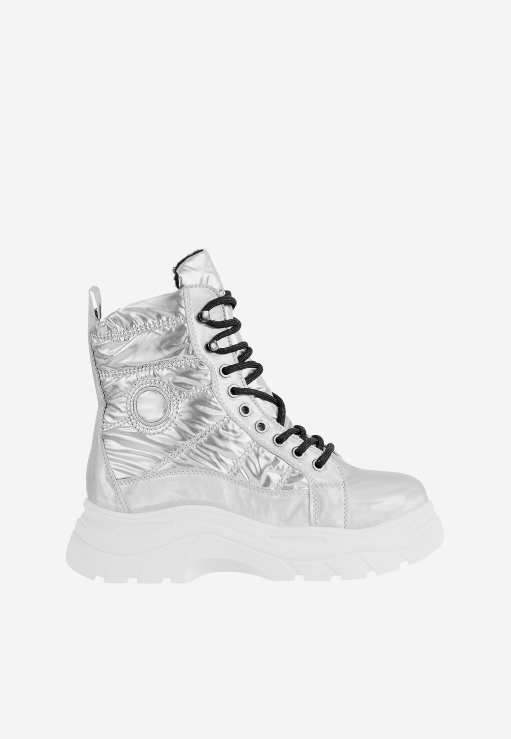 WJS srebrne Śniegowce damskie z białą podeszwą WJS44008-89 Widok 1