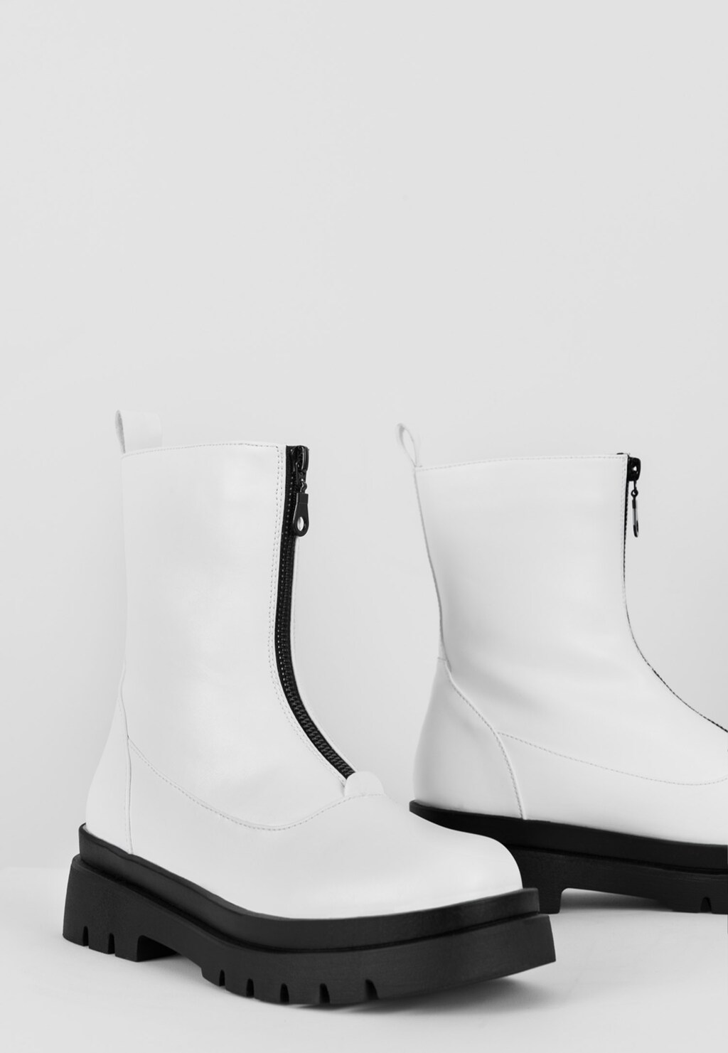 WJS białe botki damskie z kontrastową podeszwą WJS46039-59 Widok 5