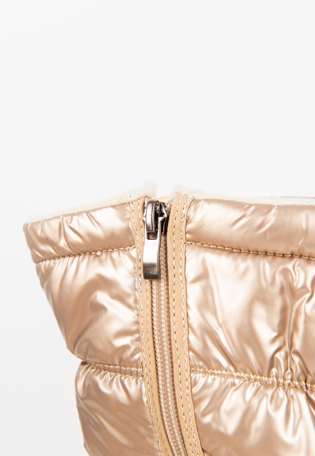 WJS złote Śniegowce damskie z błyszczącym materiałem WJS44007-88 Widok 3