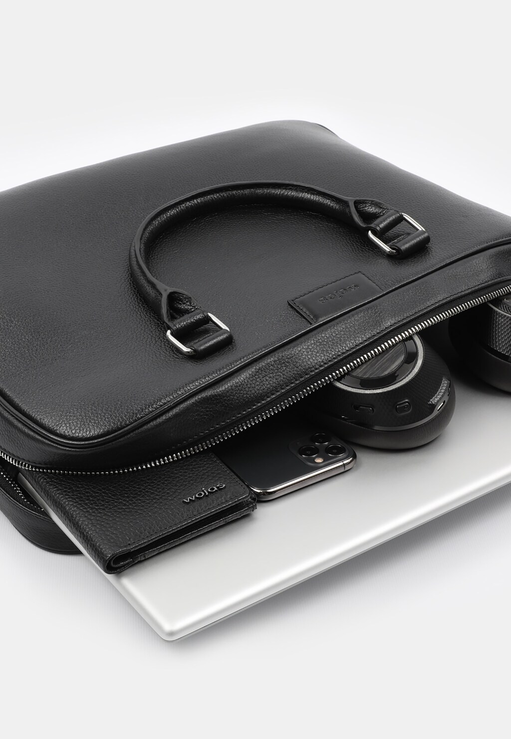 Čierna pánska kožená taška na notebook ako skvelý spoločník 80151-51 Widok 1