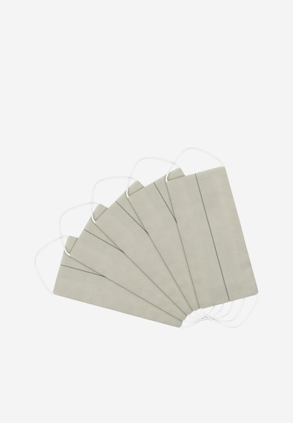 Beżowo-białe maseczki ochronne dwuwarstwowe 5-pak 98111-5 Widok 1